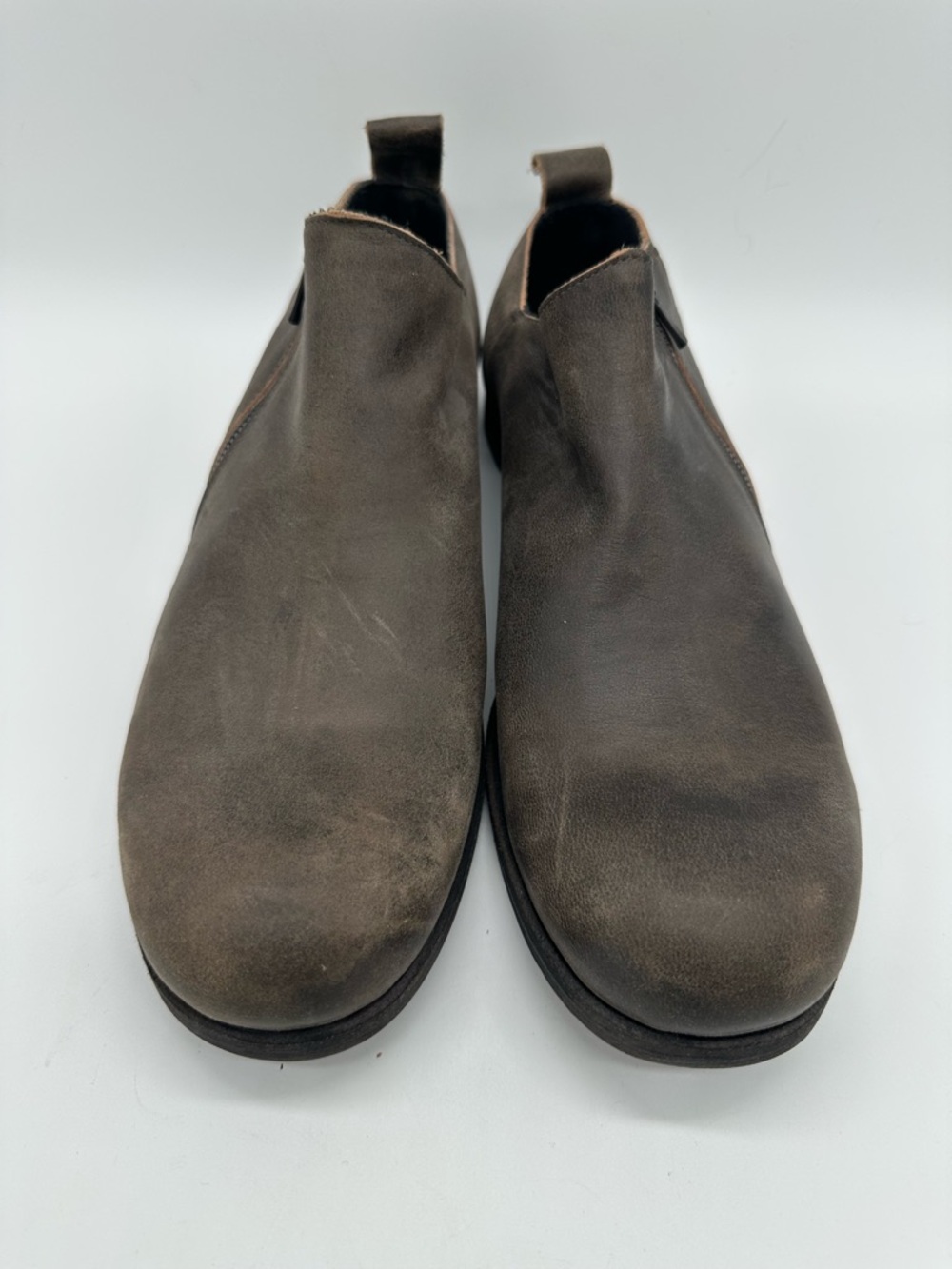 Men's Brown Leather Chukka Boots - Slip-On Casual